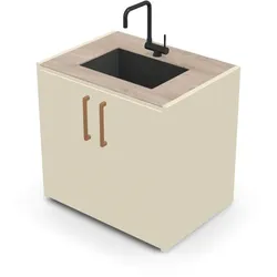 Brabura CT 90 Waschbeckenmodul - Summer Dala / Perle Blanche / Holzgriff