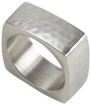 Saro Lifestyle Geometric Aluminum Napkin Rings (Set of 4) - Modern Angled Design for Contemporary Table Settings
