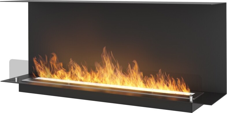 C1200 V.1 Design Bioethanol-Einbaukamin mit 3-seitig offenem Glas, 3-Liter-Brenner