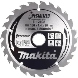 Makita, Sägeblatt, CCM13625E SPECIALIZED EFFICUT Sägeblatt ( E-12120 ) 136 x 1,4 x 20 mm 25 Zähne für Holz