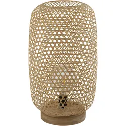 Stehleuchte Rattan Stehlampe Bambus Lampe natur, dimmbar Farbwechsel, 1x 10W 1x 806lm 2700-6500K, LxBxH 27,5x21,5x29 cm, Wohnzimmer