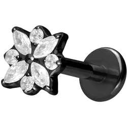 Titan Labret mit Innengewinde KRISTALLBLUME