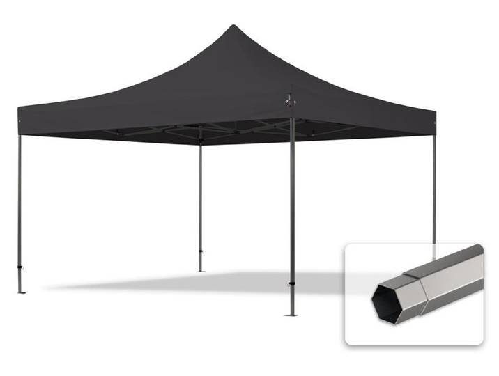 TOOLPORT 4x4 m Tonnelle pliante Acier\, PES 750\, noir