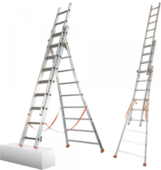 Facal Atlanta ATL230-3, 3x8 gradini, 5.10 m - Scala in alluminio - Altezza stimata operativa 5.90 m