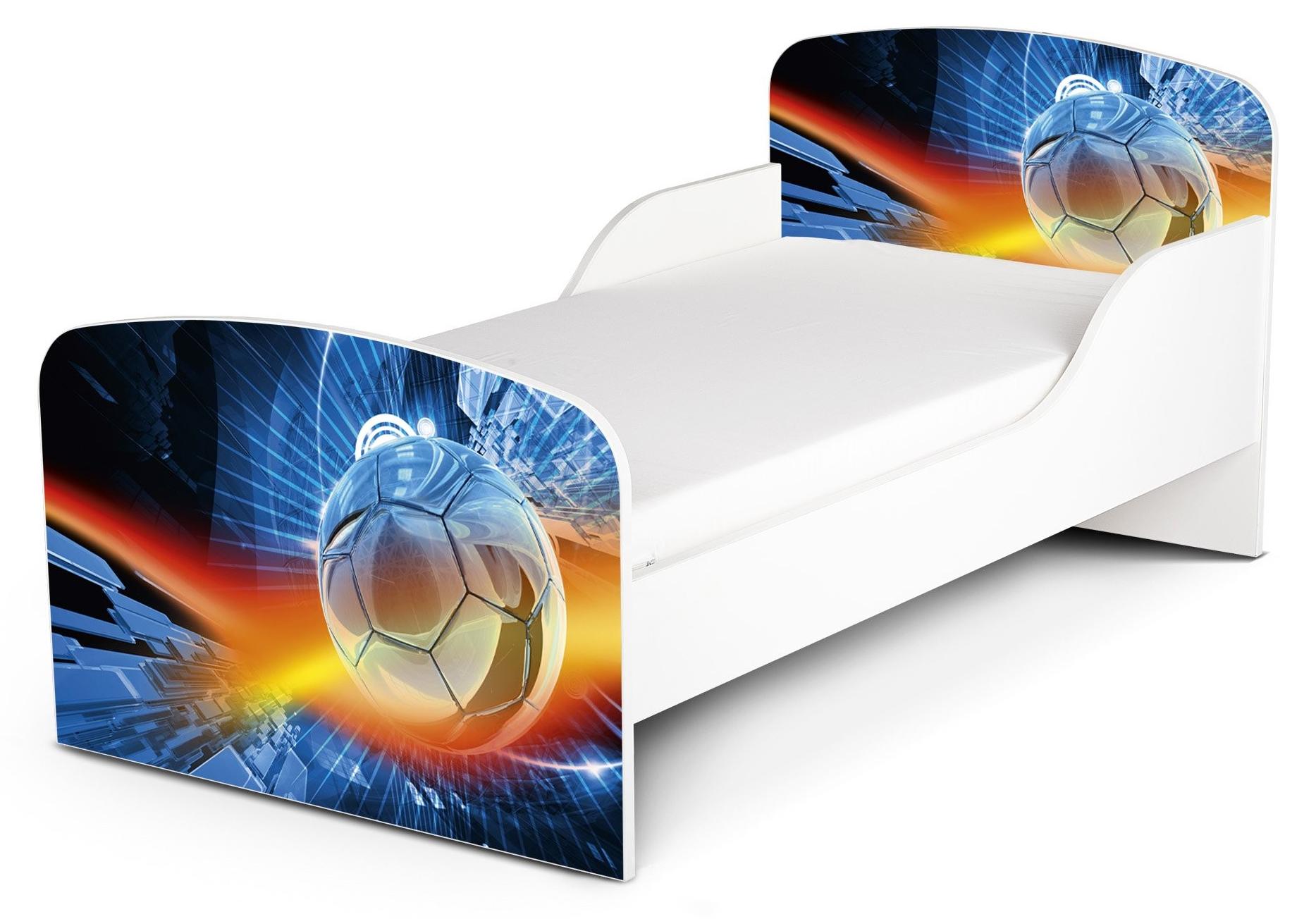 Kinderbett mit Matratze 140x70 cm - Fußball II Design