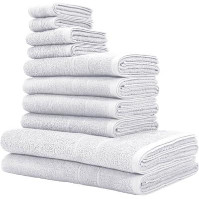 OTTO home "Inga, 3 Qualitäten, Duschtücher, Handtücher, Gästetücher, Seiftücher" 10 Walkfrottier Handtücher mit feiner Bordüre, 100% Baumwolle