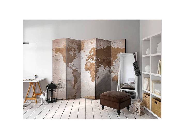 Paravent Oriental Travels Fleece Braun 225 x 172 x 3cm