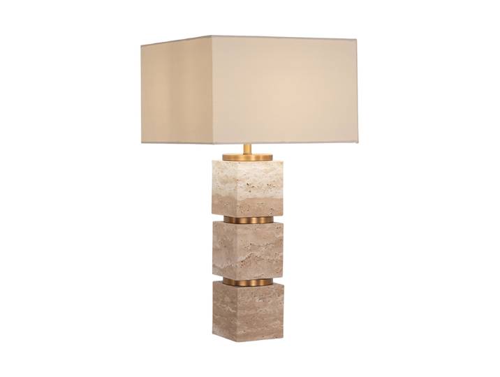 Grosse Marmor Design Tischlampe „Jaella“ Beige Richmond Interiors
