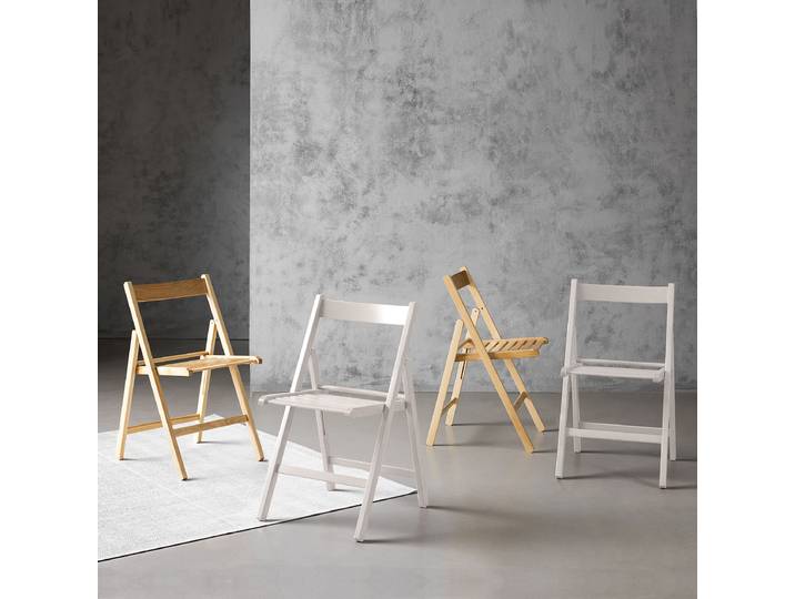 Klappstuhl NANKU 2er-Set 45 x 80 x 42cm Weiß/Weiß