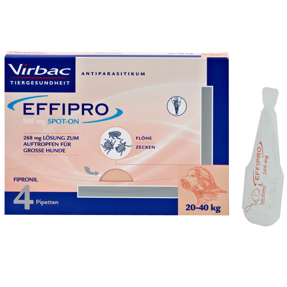 Effipro 268 mg Pip.Lsg.z.Auftropf.f.gr.Hunde 4 St Lösung