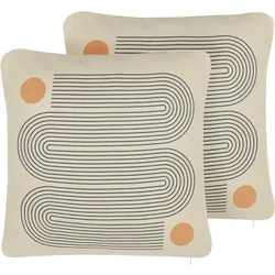 DEKOKISSEN 2er-Set Beige 45/45 cm Calibrachoa