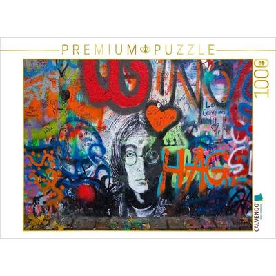 CALVENDO Puzzle PRAG... wo der Frieden seine Mauer hat | 1000 Teile Lege-Größe 64x48cm Foto-Puzzle für glückliche Stunden