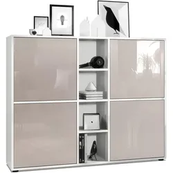 HIGHBOARD Cuba Türen in Sandgrau Hochglanz