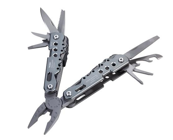 TROIKA TOL41/GY Multitool in aluminium en roestvrij staal, Grijs, B: 53 mm, D: 21 mm, H: 106 mm