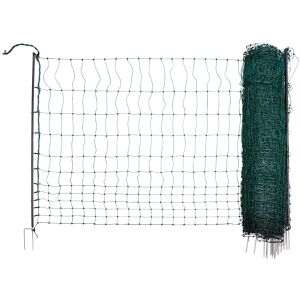 AKO Weidezaunnetz PoultryNet Premium 292413, Geflügelnetz, 122 cm x 50 cm, grün, elektrifizierbar, mit Doppelspitze