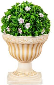 Nearly Natural 22-in UV Resistant Pink Flowering Ball Topiary in Urn Planter