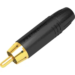 Seetronic RCA Connector - Male - Black Housing Vergoldete Kontakte – schwarze Endkappe