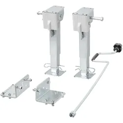 Set aus zwei ausziehbaren Stützen mit Kurbel und ProPlus 361500 Halterung für 1000 kg Pritschenanhänger 290-460 mm