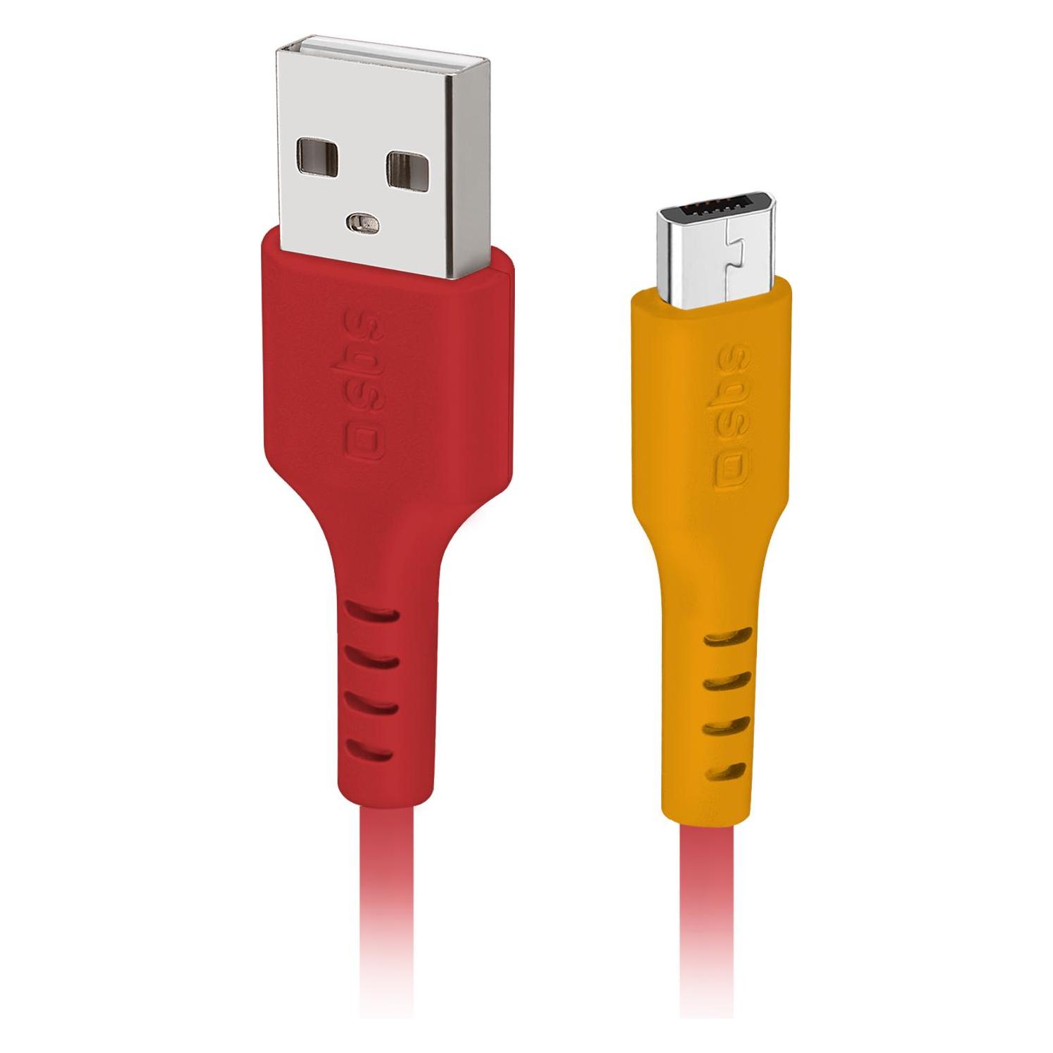 SBS TEPOPCABLEMICR USB Kabel 1 m 2.0 USB A Micro-USB B Rot (1 m, USB 2.0) (TEPOPCABLEMICR)