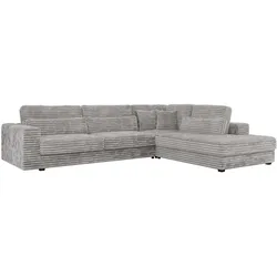ECKSOFA Savona Hellgrau breiter Cord - rechts