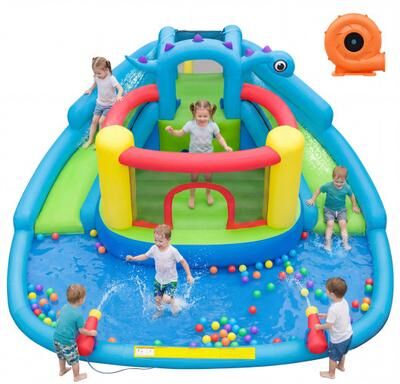 Costway Dinosaur-themed Kids Inflatable Bounce House with 860W Air Blower