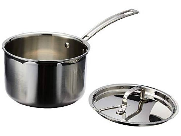 Cuisinart MCP193-18N Multiclad Pro, 3-lagig, Edelstahl Bratpfanne, Stielkasserolle mit Deckel