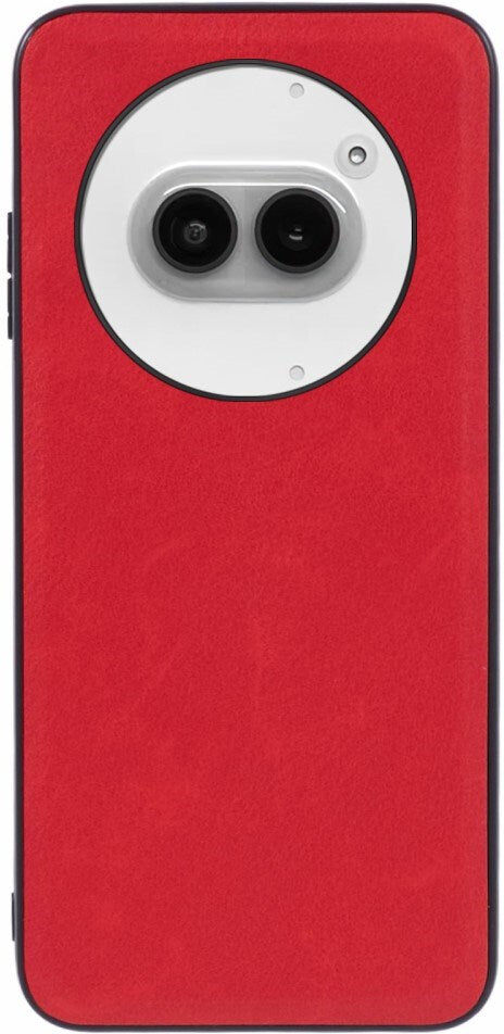 EIDERWOOD Nothing Phone (2a) / (2a) Plus Kunstlæder Bagside Cover m. Fleksibel Plastik Kanter - Rød