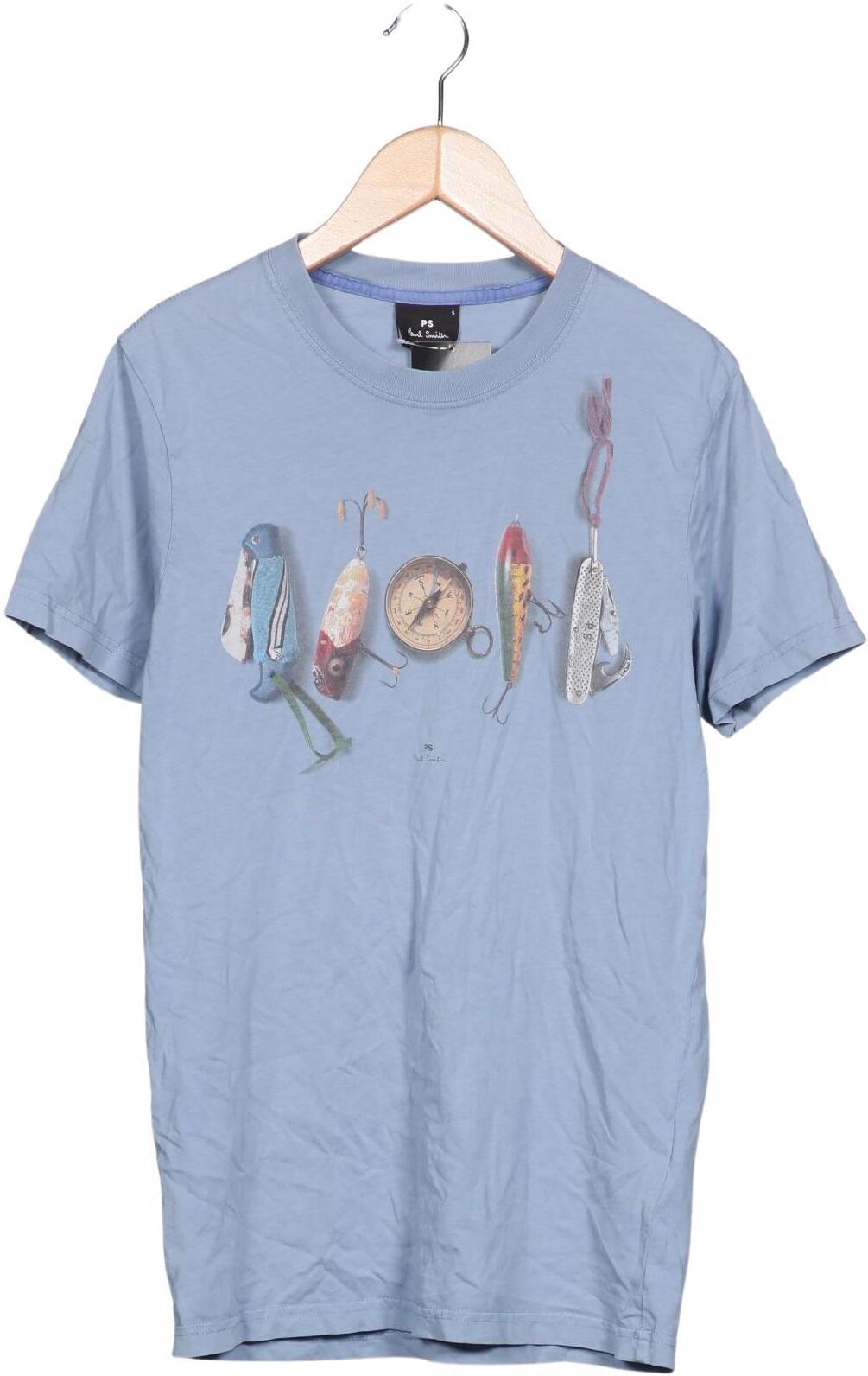 PS Paul Smith Herren T-Shirt, Hellblau, Gr. S, Baumwolle - Second Hand