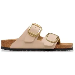 Birkenstock für Damen. 1031429 Sandalias Arizona Big Buckle Birko-Flor (Schmale Weite) beige (36), Wohnung, Schnalle, Lässig