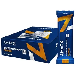 AMACX Energieriegel Nougat Papaya | 12 Riegel Box