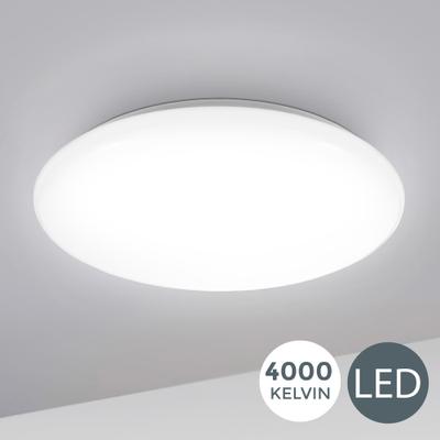 B.K.LICHT LED Deckenleuchte "Leonis", weiß, 1, Ø 28cm H: 5,5cm, Leuchten, LED Deckenlampe 28cm 12W Wohnzimmer Design-Lampe Leuchte Weiß, LED Deckenleuchte
