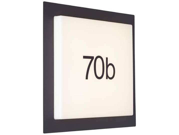 Brilliant LED Außen-Wandleuchte Sten LED Außenlampe, Hausnummern, 30x30 cm, 1600 lm, 3000 K, weiß/schwarz