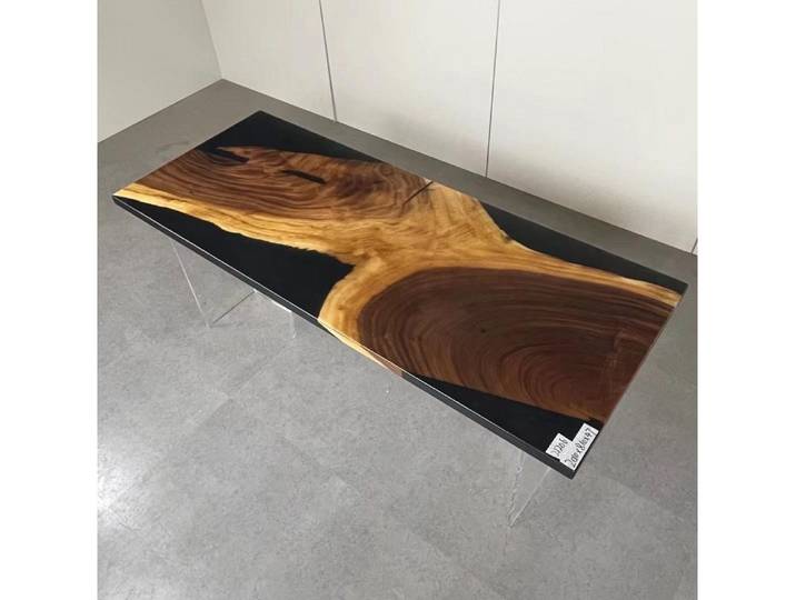 JVmoebel Esstisch Epoxidharz Tisch aus Nussbaumholz - Flusstisch mit einzigartiger Optik (Packung, 1-St., Tisch), Made in Europa