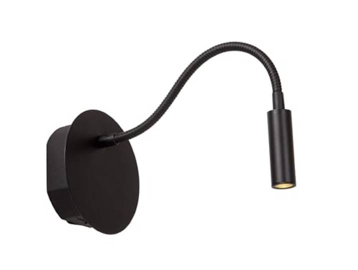 LUCIDE JOLIJN - wiederaufladbare Bettlampe/Wandleuchte - Akku/Batterie - Ø 11 cm - LED - 1x2W 3000K - Magnetisch - Schwarz