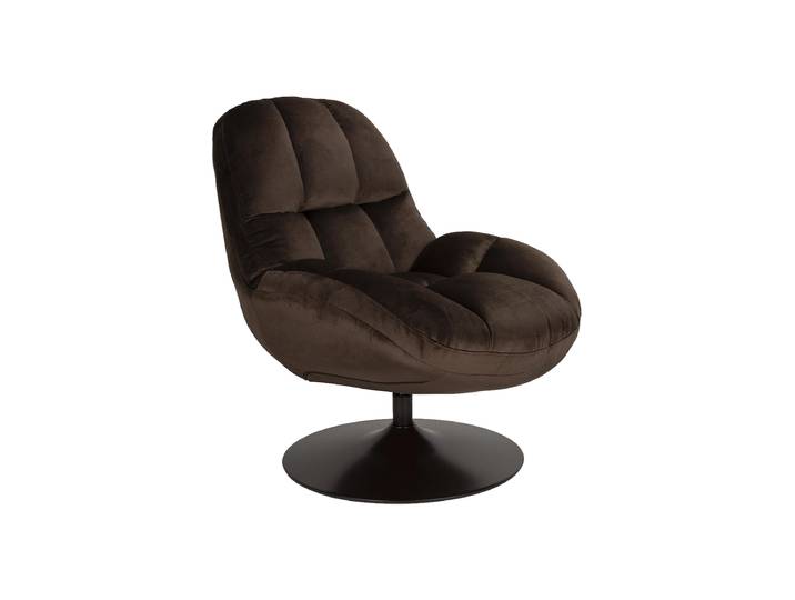 Drehbarer Design Loungesessel „Beaty“ Braun White Label by Bloomingloft
