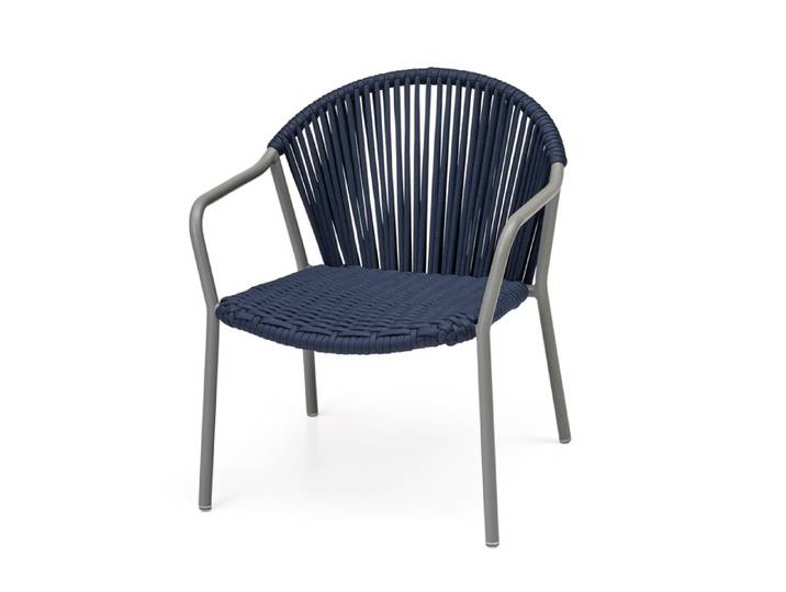 Armlehnsessel Pio Gestell Aluminium grau blau grau/Bespannung 63.5x76x67 cm