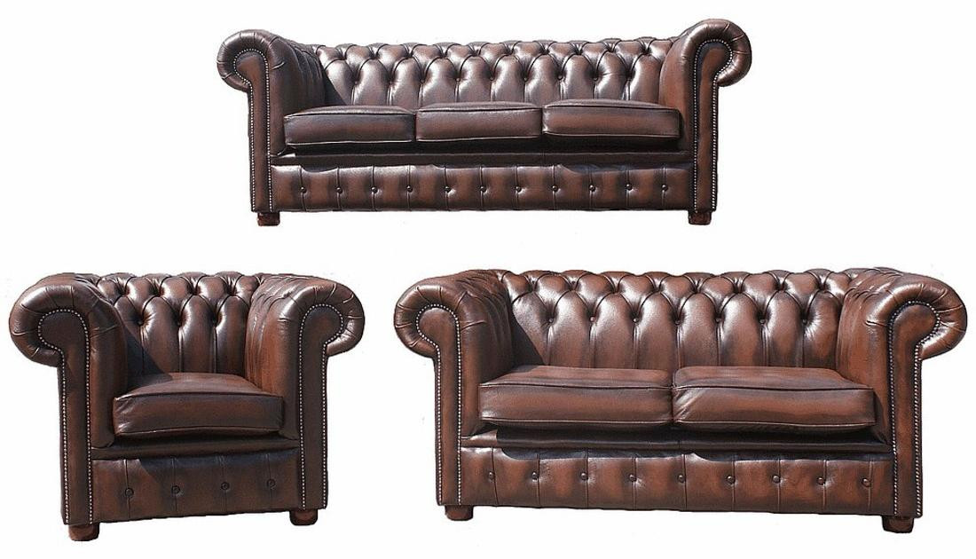Chesterfield klassieke lederen bank voor de woonkamer