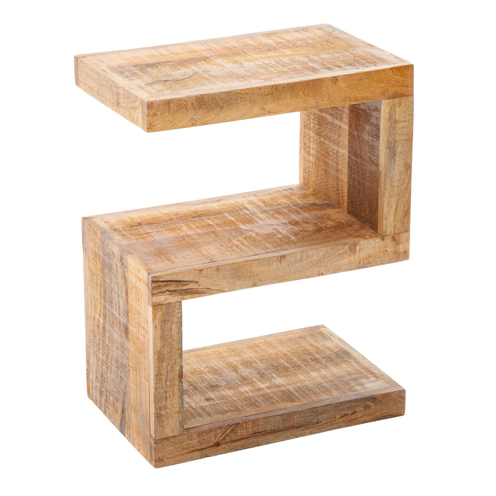 riess-ambiente Beistelltisch S - handgearbeiteter 60cm Mango Massivholz mit Ablage variabel stellbar
