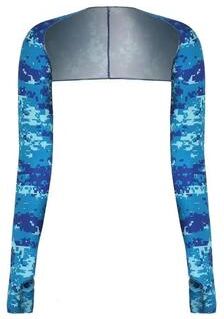 Uplift Essentials UV Sun Protection Cooling Shawl Arm Sleeves With Finger Holes camouflage Blue