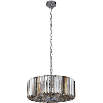 SEARCHLIGHT Hängeleuchte "Hängeleuchte Chapeau", weiß (chrom, klar, rauchfarben, bernsteinfarben, weiß), 5, Ø 50cm H: 21cm, 1 Stk., Leuchten, Glamourös, Hängeleuchte