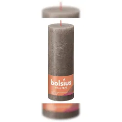 BOLSIUS Stumpenkerze Rustiko Shine 19x7cm rustikales Taupe 1 Stück
