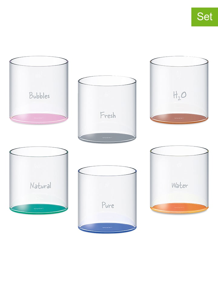 WD lifestyle 6er-Set: Gläser in Bunt - 250 ml - onesize