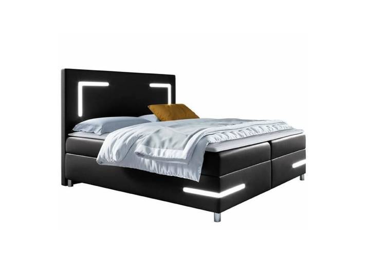 Lit continental Baltimore 173 - Soft 011 - 212x180x120cm - Noir