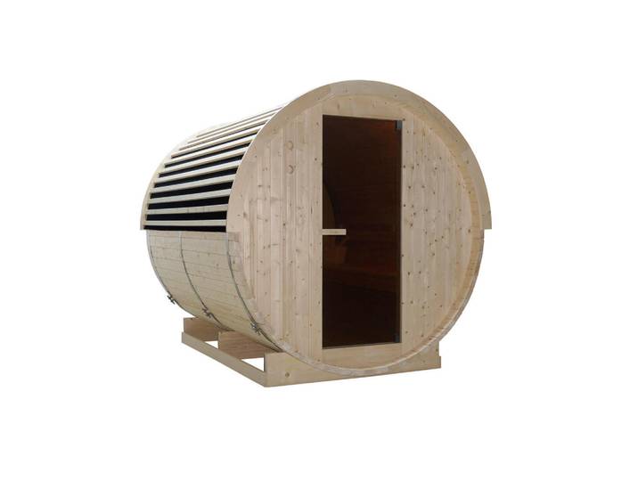 Sauna Nyborg, Naturfarben, Holz, Glas, Fichte, 224.9x194.9x194.20 cm, Freizeit & Co, Wellness & Gesundheit, Sauna