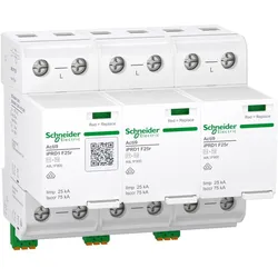 Schneider Electric A9L1F325 Kombiableiter, Acti9 iPRD1 F25r, Typ 1+2, Schutzmodule steckbar, 3P, Iimp 25kA, integrierter Sicherung, FM-Kontakt