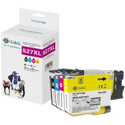 G&G, Druckerpatrone, Patr. Brother LC527XLVAL Set 3K Seiten BK,2K Farbseiten (BK, C, M, Y)