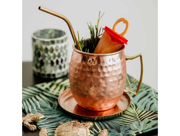 Becher MOSCOW MULE 4er-Set 9 x 10 x 12cm Pink/Gold/Roségold