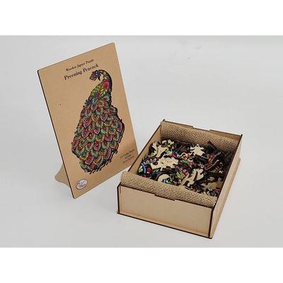 Craft Buddy PUZZWD-02 - Wooden Jigsaw Puzzle, Preening Peacock, Pfau, Holzpuzzle, A3