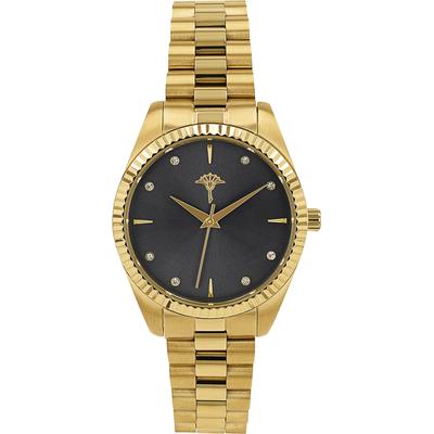 Quarzuhr JOOP, gold (goldfarben, grau), Armbanduhren, Damen, goldfarben, Quarzuhr, Armbanduhr, Damenuhr, Edelstahlarmband, analog, Zirkonia (synth.)