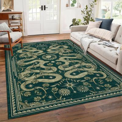 Garvee Animal Print Gothic Washable Area Rug